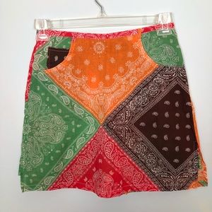 Blue plate Anthropologie bandana patchwork skirt